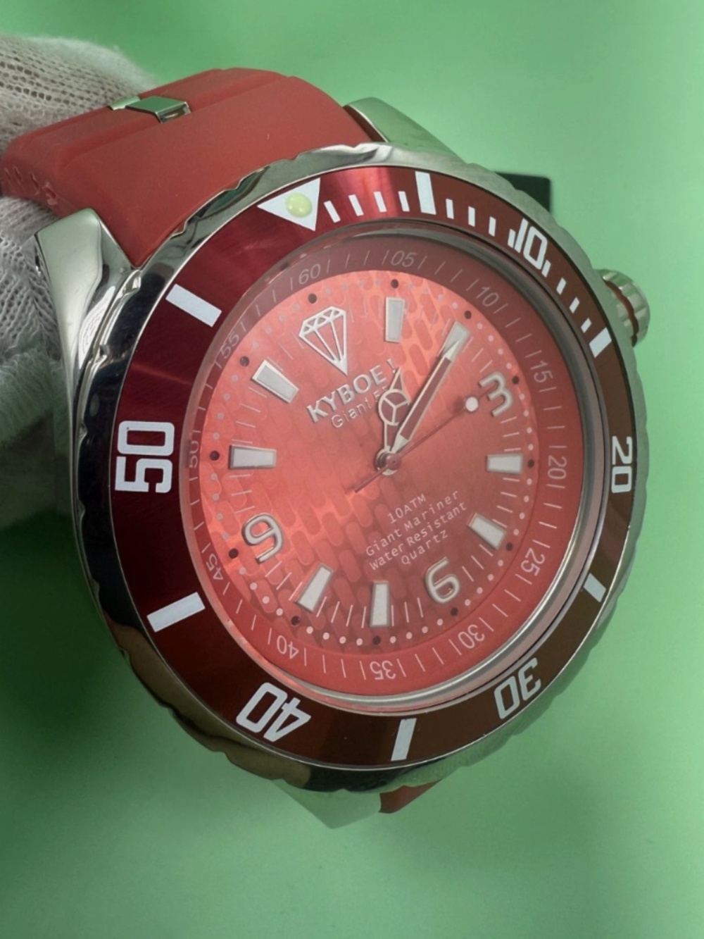 Brand New Sealed KYBOE! Giant Mariner 55mm Red 10ATM Water Resistance Watch